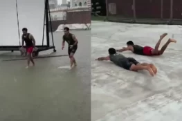 Babar Azam and Naseem Shah Turn Playful in Lahore Rain, Video Goes Viral