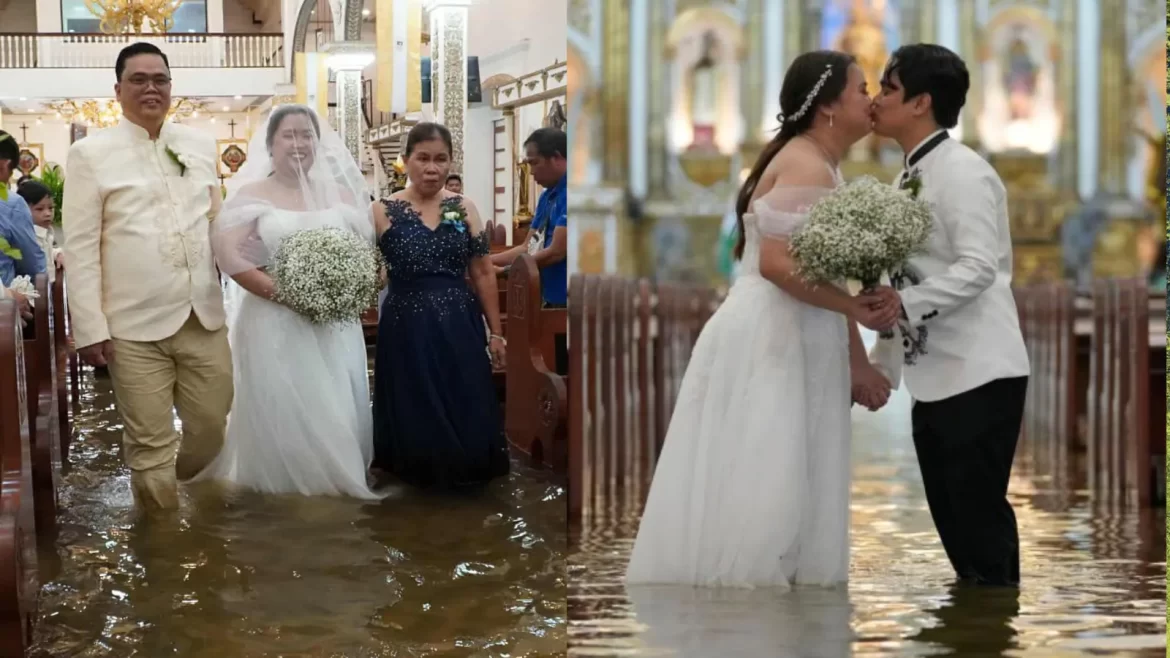 Filipino Couple Surprises the World with Dream Wedding in Flooded Church