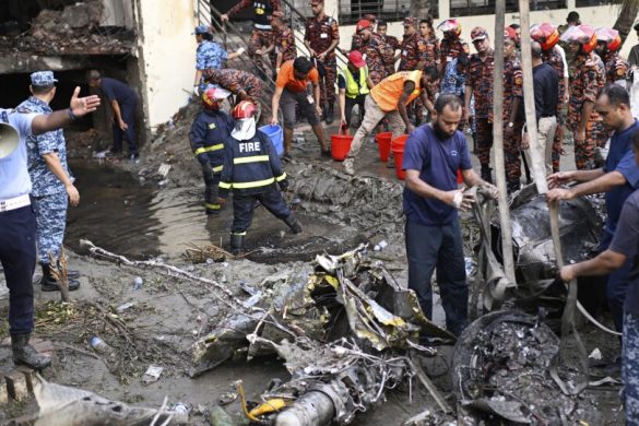 Bangladesh Air Force Trainer Jet Crashes in Dhaka