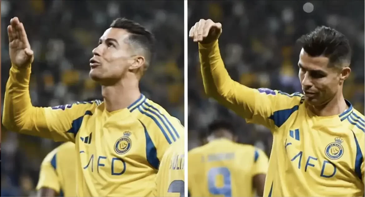 cristiano ronaldo plane crash gesture celebration