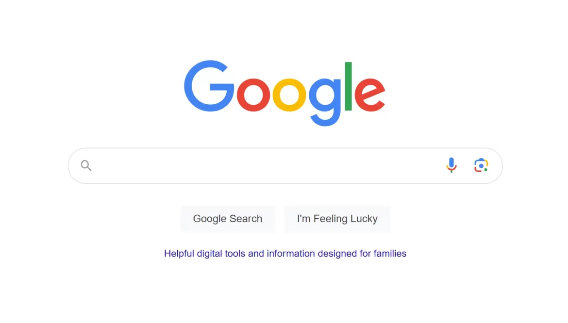 Google search homepage featuring the logo, a search bar, and options for Google Search and I'm Feeling Lucky.