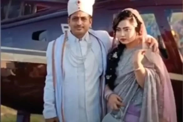 Bangladeshi Man Brings Bride Home by Helicopter, Surprising Entire Village