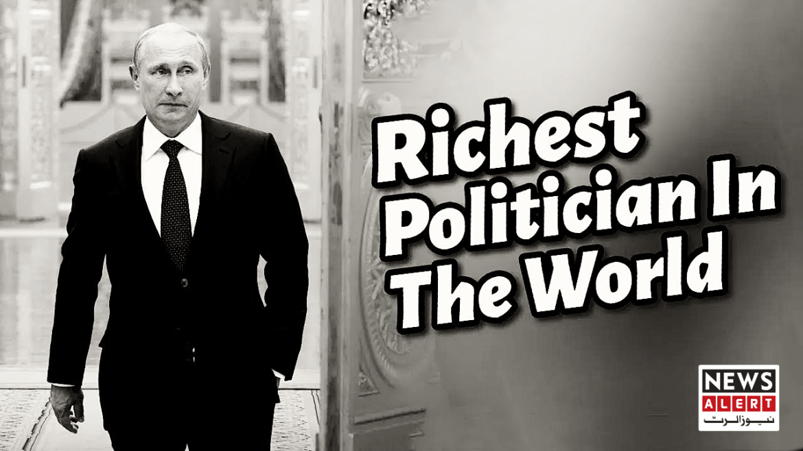 A man in a black suit walks through an ornate doorway, with bold text reading "Richest Politician In The World" nearby.