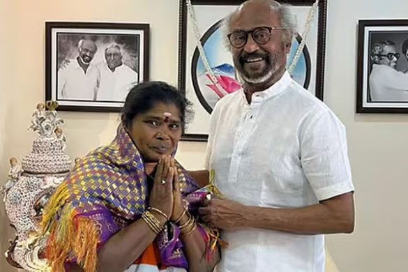 Indian Superstar Rajinikanth Gifts Gold Chain to Honest Sanitation Worker