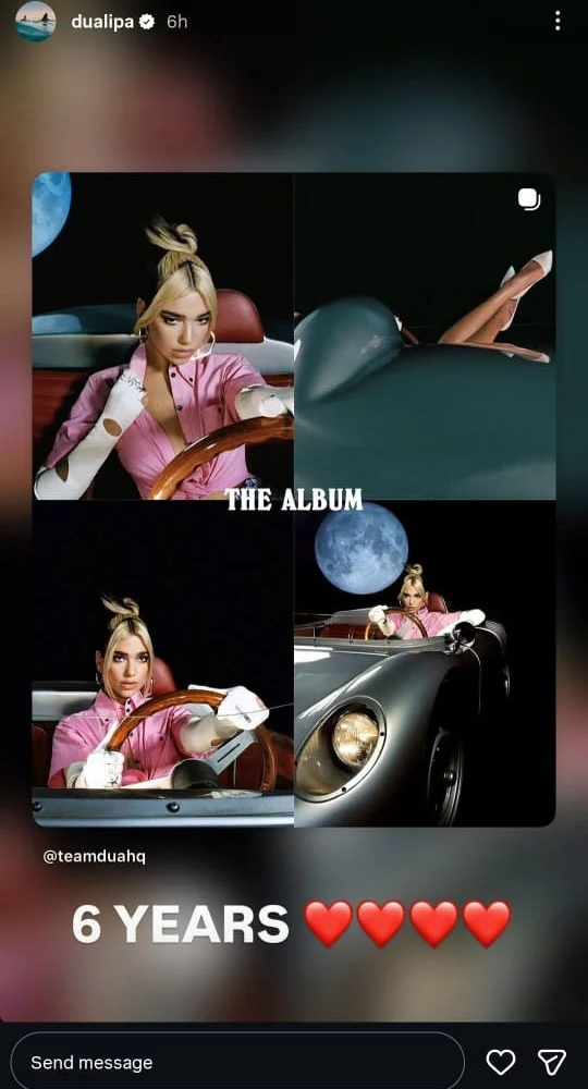 Dua Lipa celebrates six years of 'Future Nostalgia' 