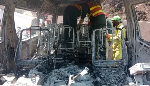 Murree Expressway Tragedy: 10 Tourists Killed as Family Van Catches Fire After Crash