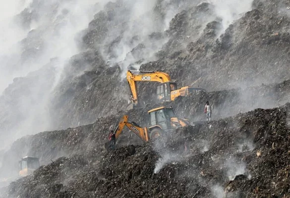Garbage Heap Collapse Kills Nine at India Waste-to-Energy Plant After Heavy Rains