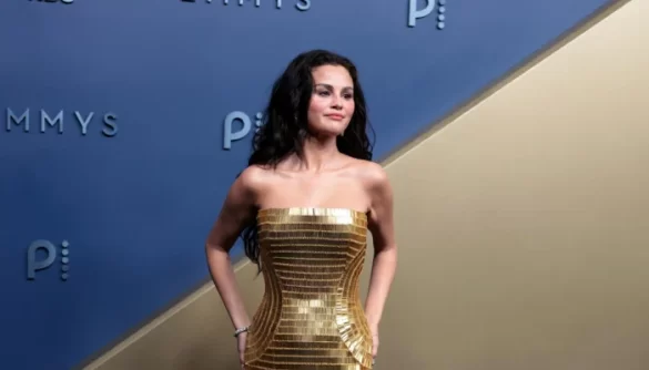 Selena Gomez stuns in gold Louis Vuitton gown at 2026 Emmys