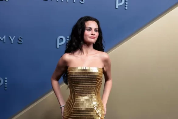 Selena Gomez stuns in gold Louis Vuitton gown at 2026 Emmys