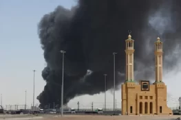 Ballistic missile intercepted over Riyadh as fire breaks out near airport