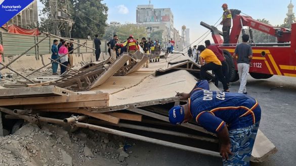 Gulshan-e-Iqbal BRT structure collapses, duty guard killed