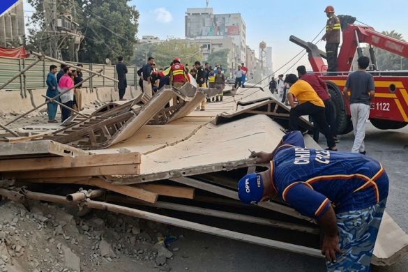 Gulshan-e-Iqbal BRT structure collapses, duty guard killed